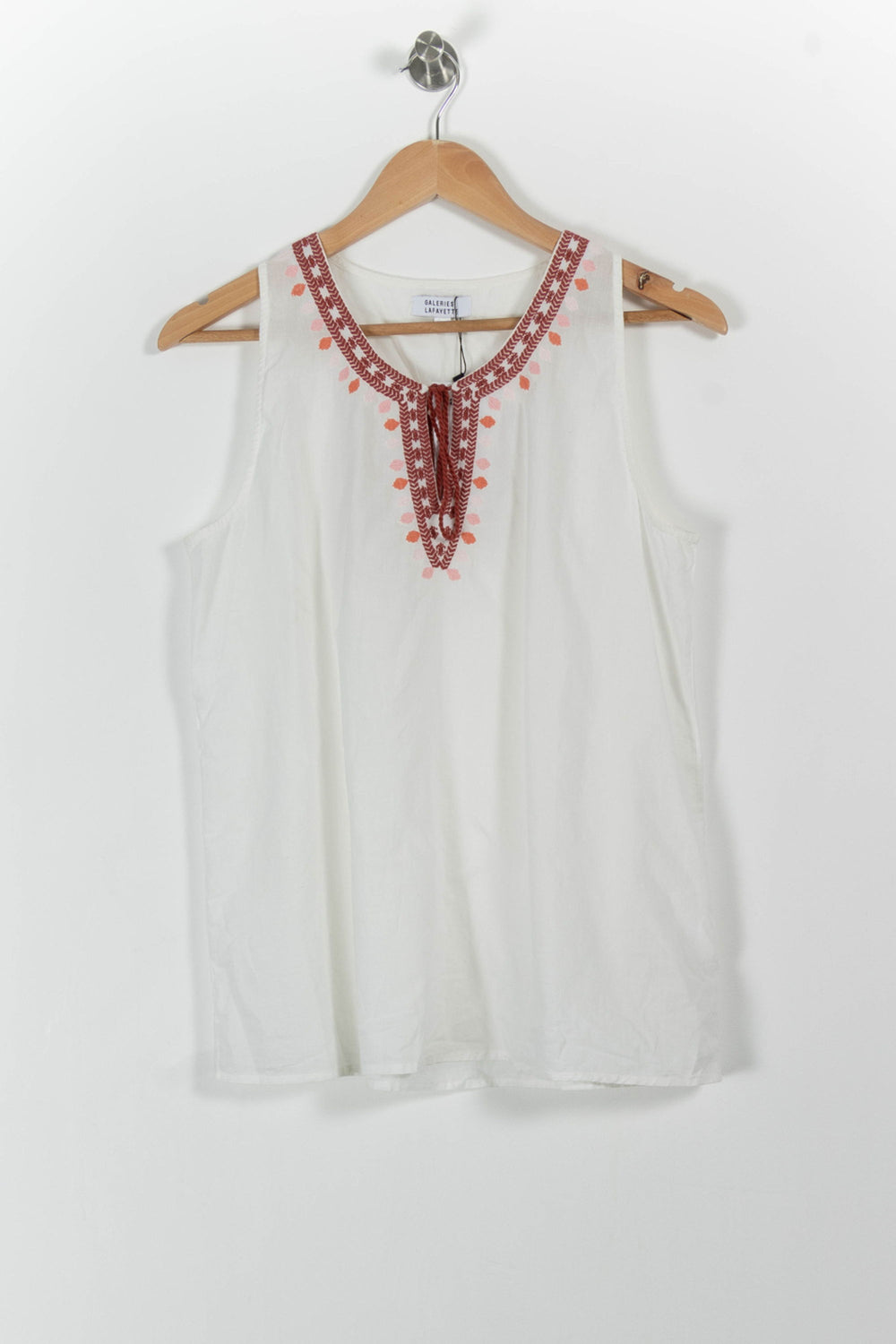 Blouse Blanche et Rouge - Taille M/38 de la marque Galeries Lafayette | RVLI1125 - Vendu par Paradigme - Image 2