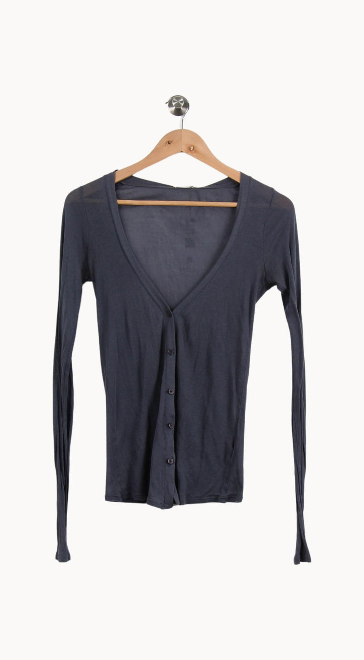 Cardigan Gris - Taille L/40 de la marque American Vintage | RVLI1131 - Vendu par Paradigme - Image 2