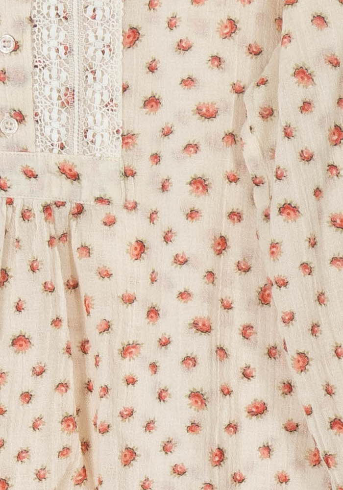 Blouse Fleurie Beige et Rouge - Taille M/38 de la marque Pablo | RVLI1136 - Vendu par Paradigme - Image 3