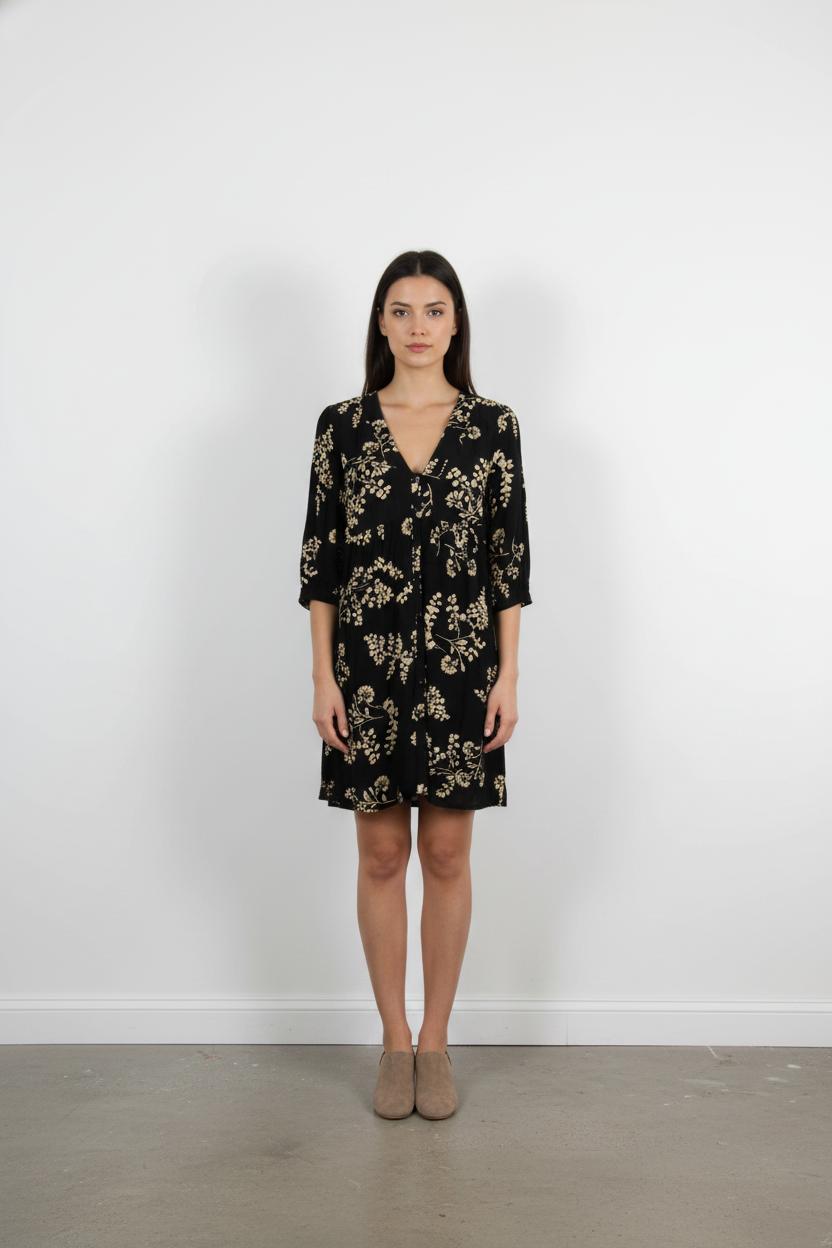 Robe Longue Noire et Beige - Taille XS/34