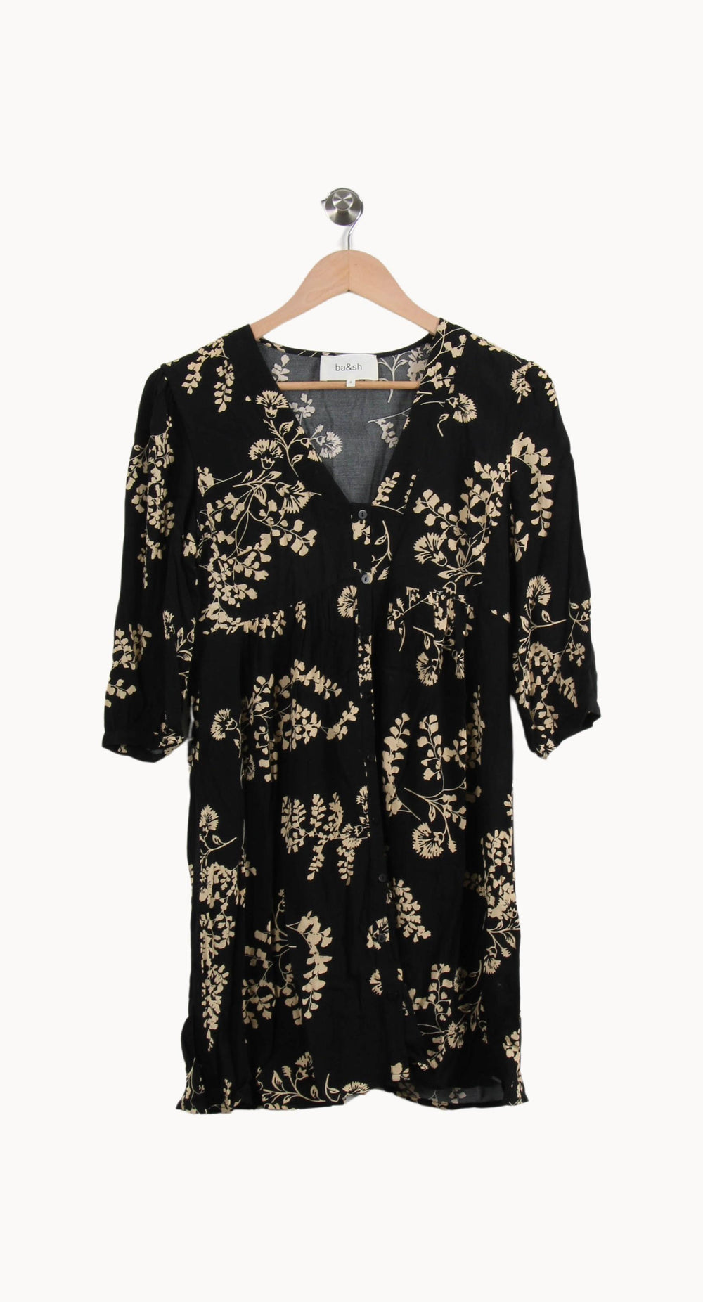 Robe Longue Noire et Beige - Taille XS/34 de la marque ba&sh | RVLI1155 - Vendu par Paradigme - Image 2