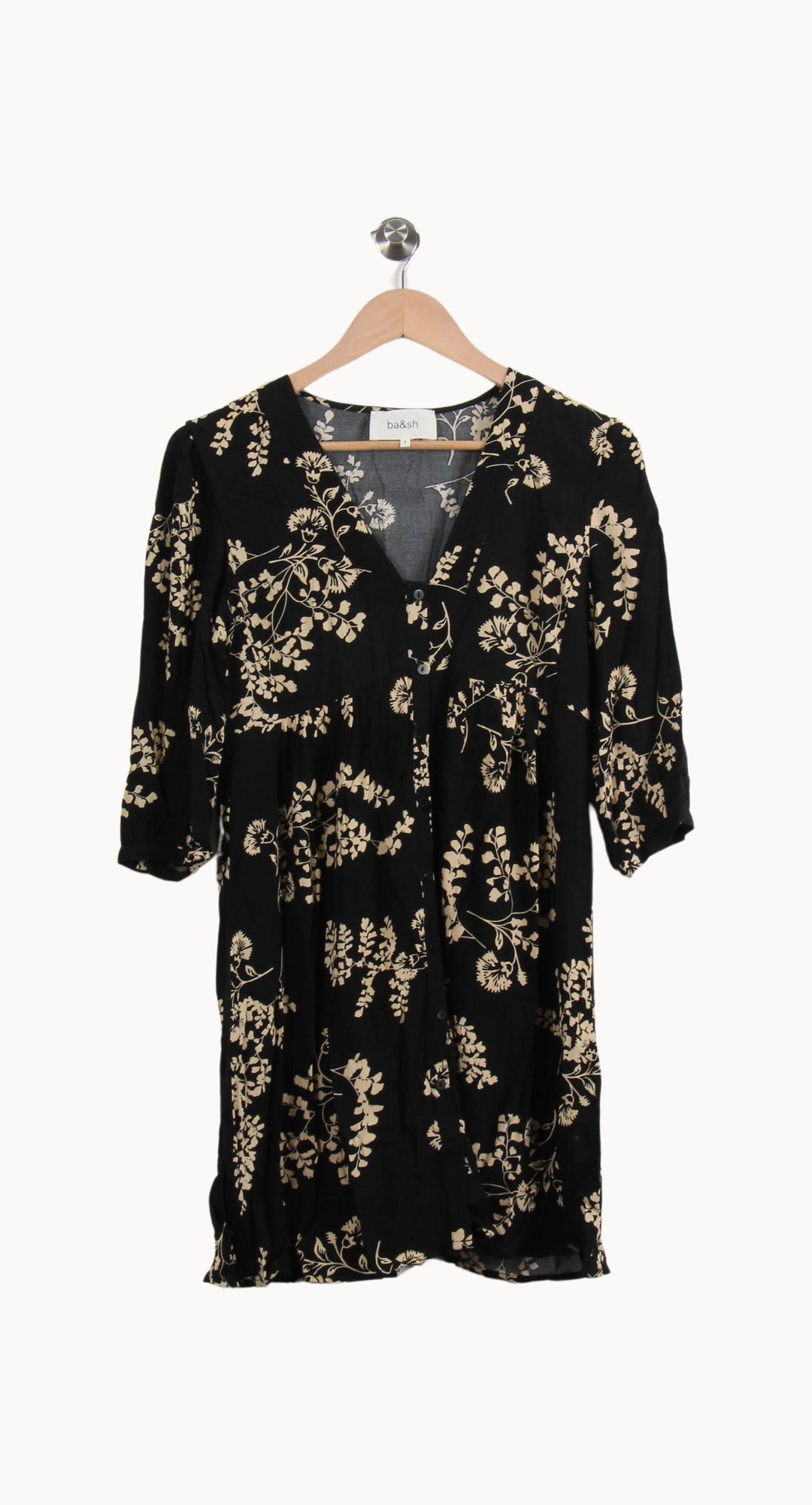 Robe Longue Noire et Beige - Taille XS/34 de la marque ba&sh | RVLI1155 - Vendu par Paradigme - Image 2