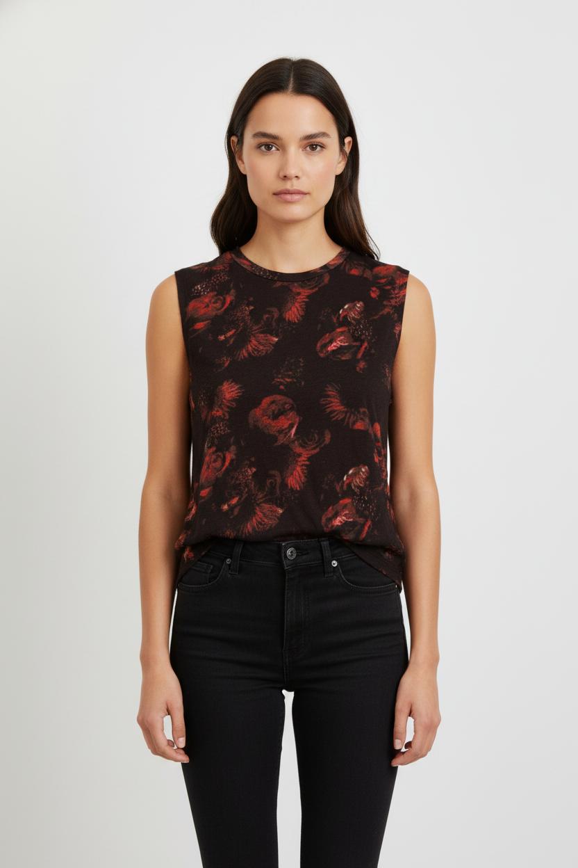 Débardeur Noir et Rouge - Taille S/36