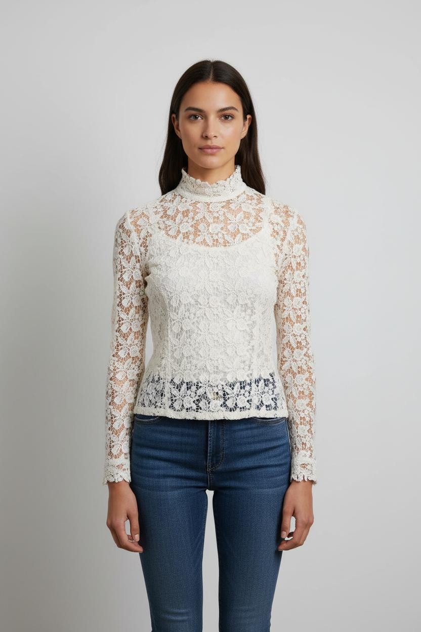 Chemise Dentelle Blanche - Taille M/38