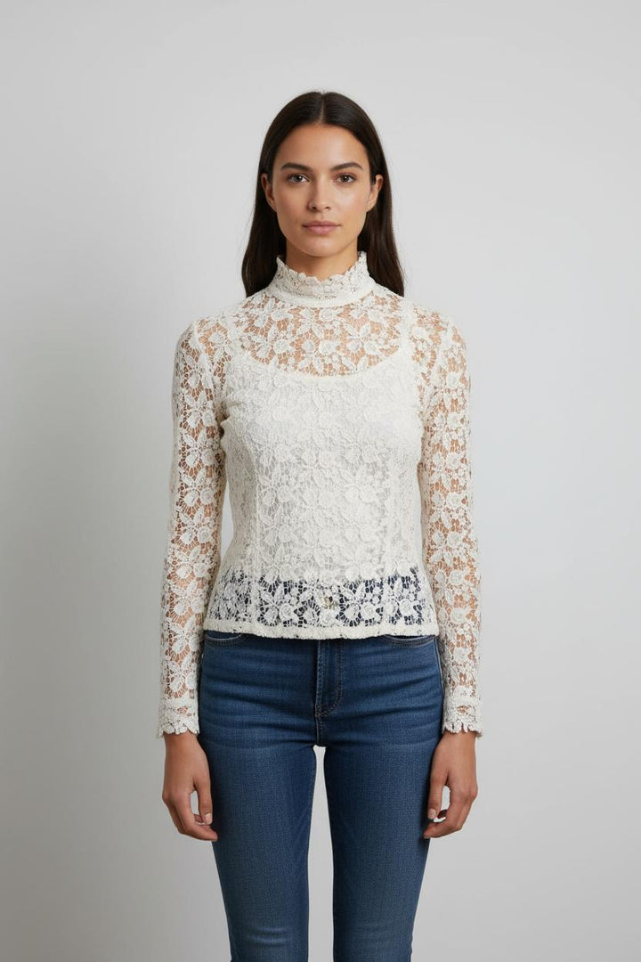 Chemise Dentelle Blanche - Taille M/38