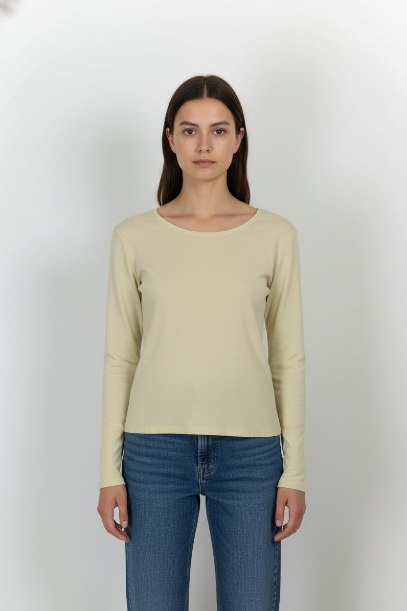 T-shirt Manches Longues Jaune - Taille M/38 de la marque Agnès b. | RVLI1189 - Vendu par Paradigme - Image 1
