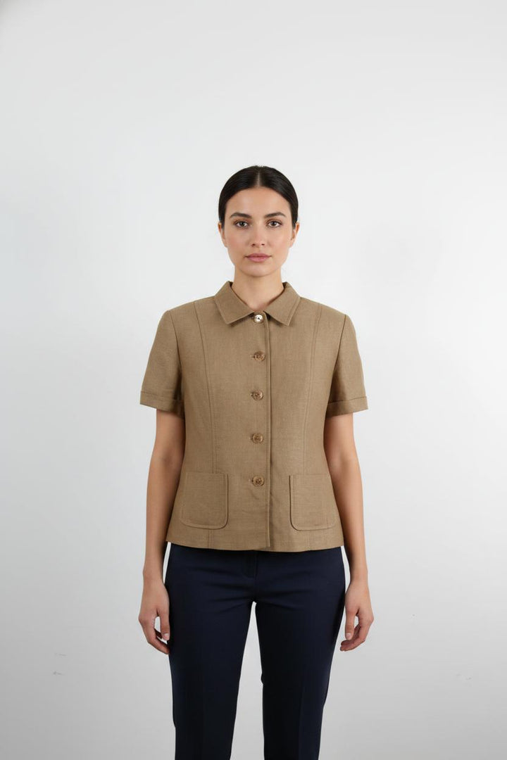 Veste Courte Beige - Taille XL/42
