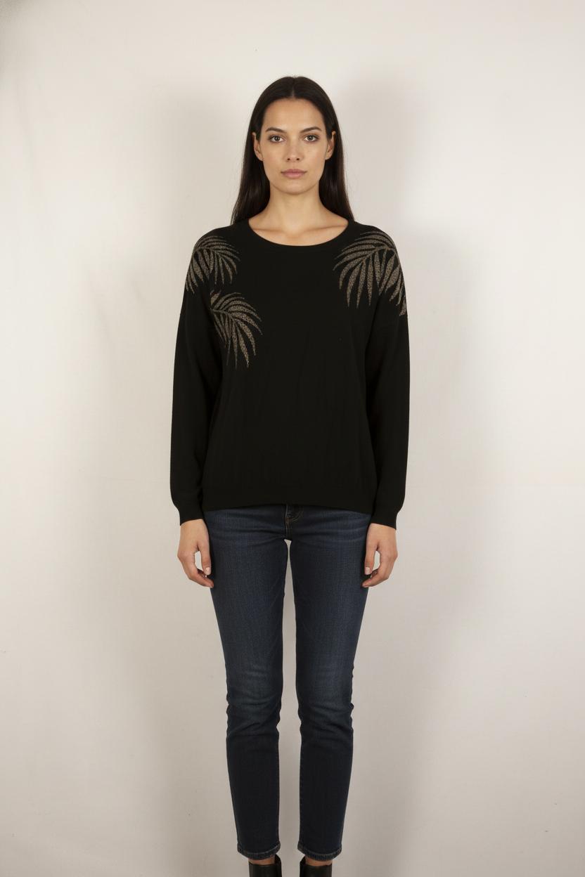 Pull Noir et Doré - Taille S/36