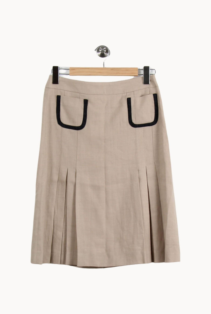 Jupe Plissée Beige et Noire - Taille M/38 de la marque Caroll | RVLI1277 - Vendu par Paradigme - Image 2