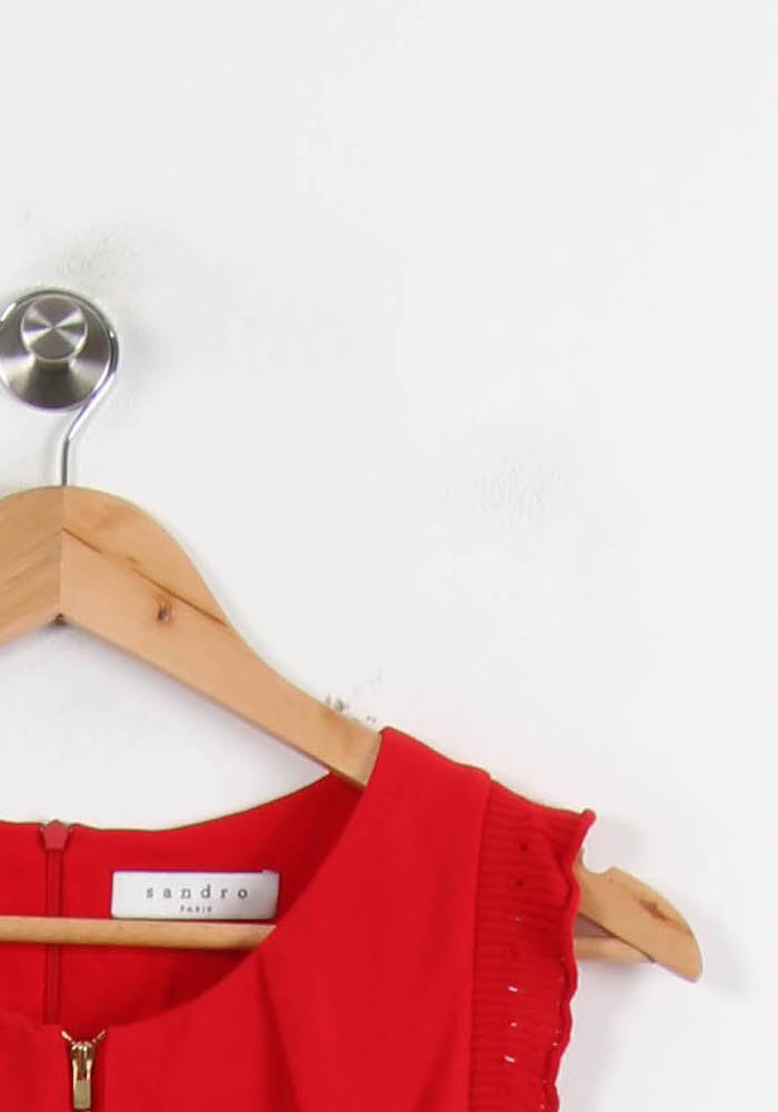 Robe Courte Rouge - Taille S/36 de la marque Sandro | RVLI1280 - Vendu par Paradigme - Image 3