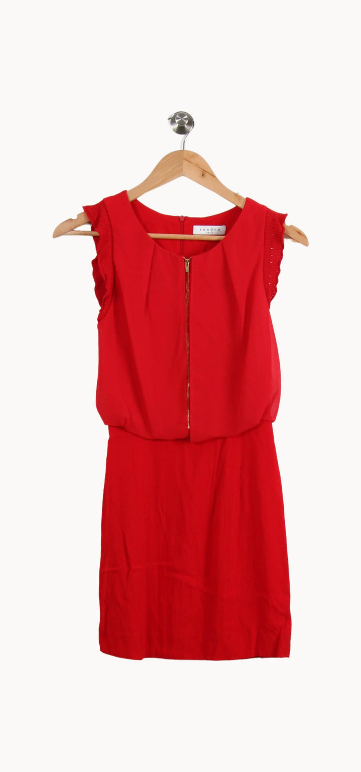 Robe Courte Rouge - Taille S/36 de la marque Sandro | RVLI1280 - Vendu par Paradigme - Image 2