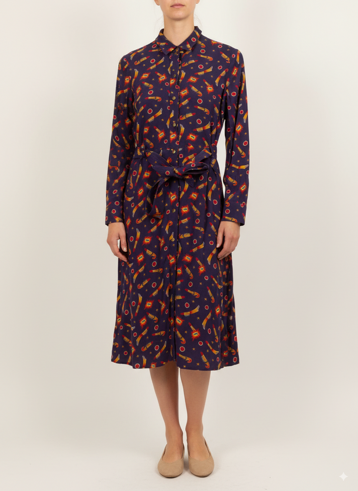 Robe Chemise Bleue et Jaune - Taille S/36