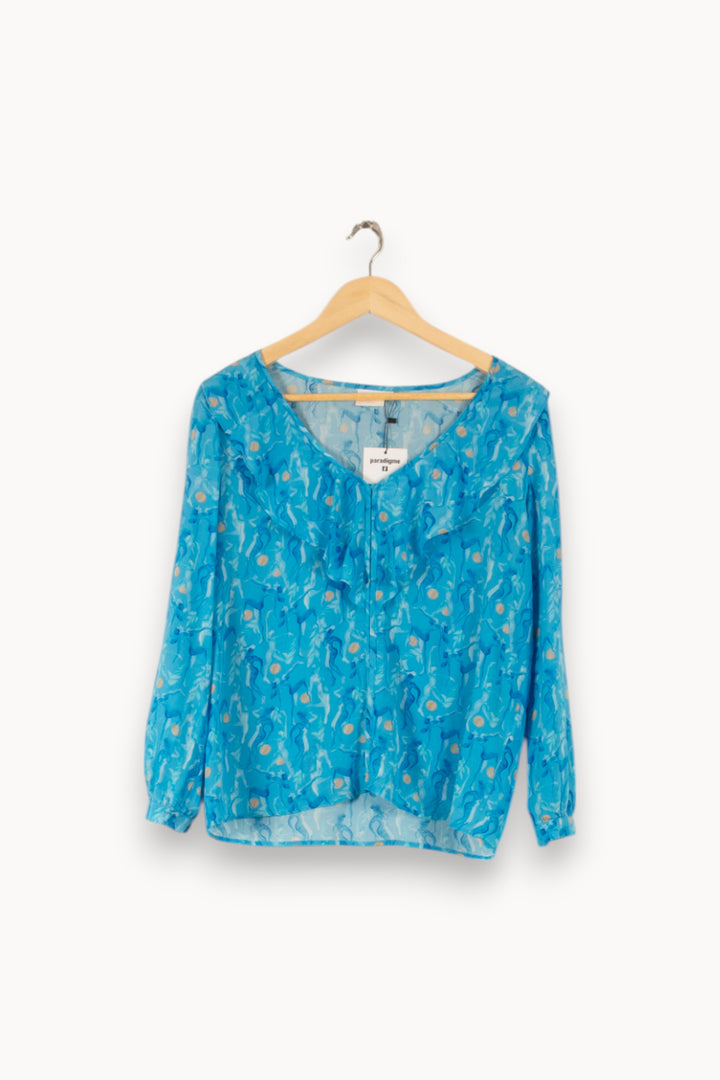 Blouse Bleue - Taille M/38 de la marque Soi Paris | SOIB0017 - Vendu par Paradigme - Image 2