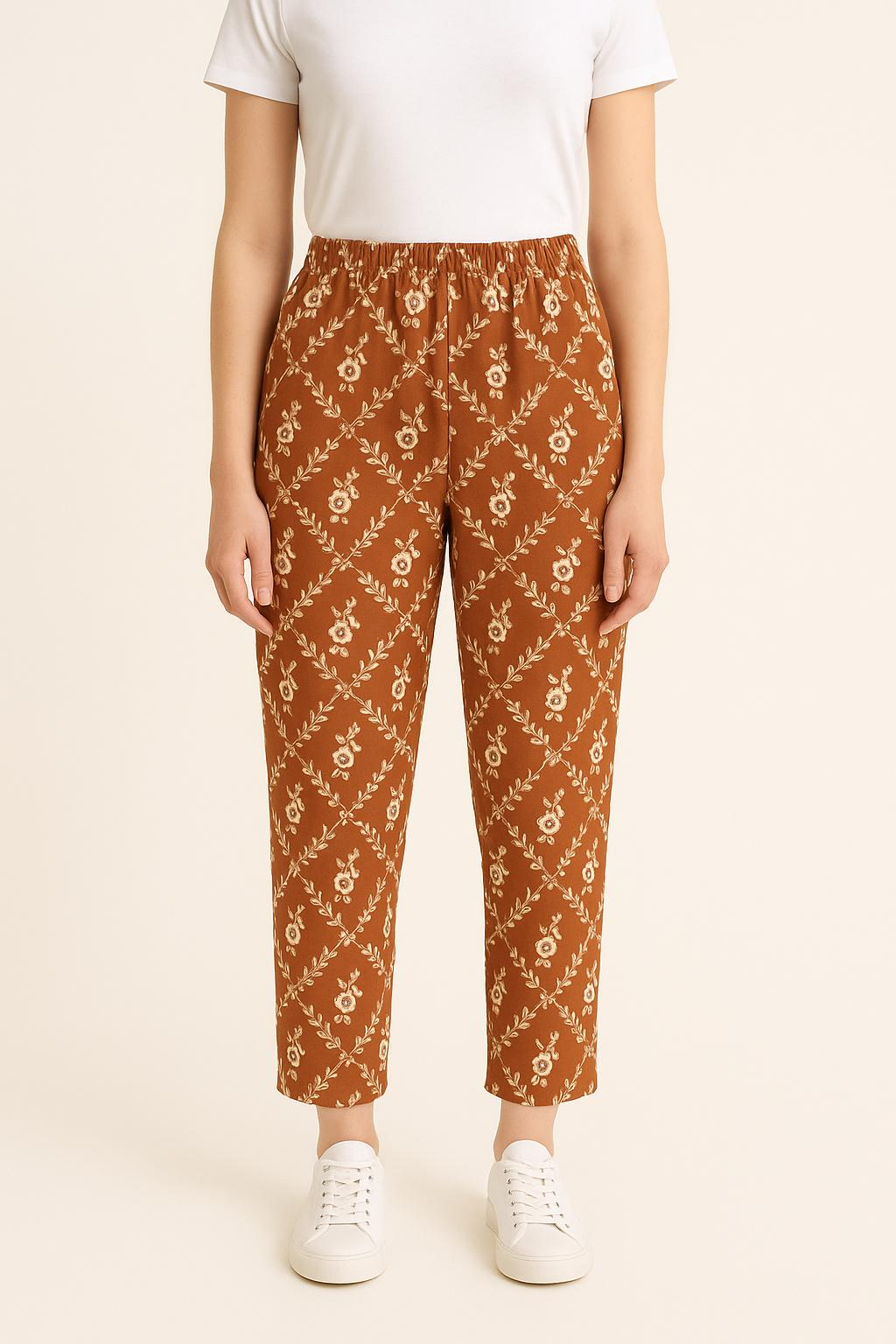 Pantalon Imprimé Marron et Blanc - Taille XS/34 de la marque Petite Mendigote | VP10 - Vendu par Paradigme - Image 1