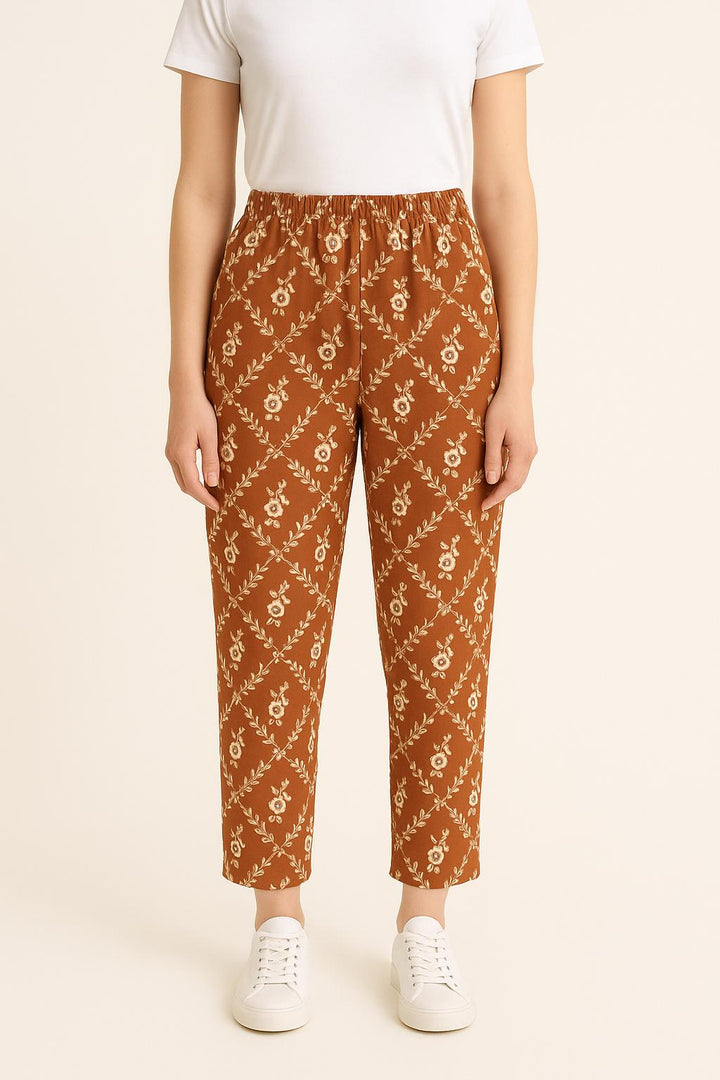 Pantalon Imprimé Marron et Blanc - Taille XS/34 de la marque Petite Mendigote | VP10 - Vendu par Paradigme - Image 1