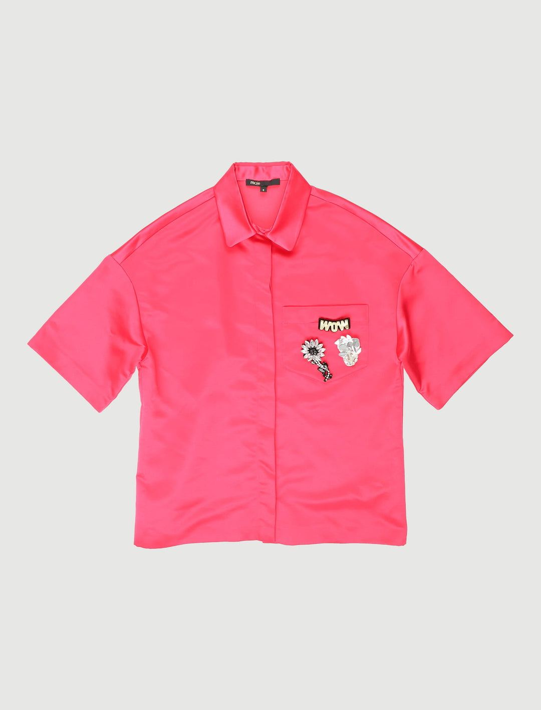 Chemise En Satin À Bijoux Sur La Poche - Taille XS/34