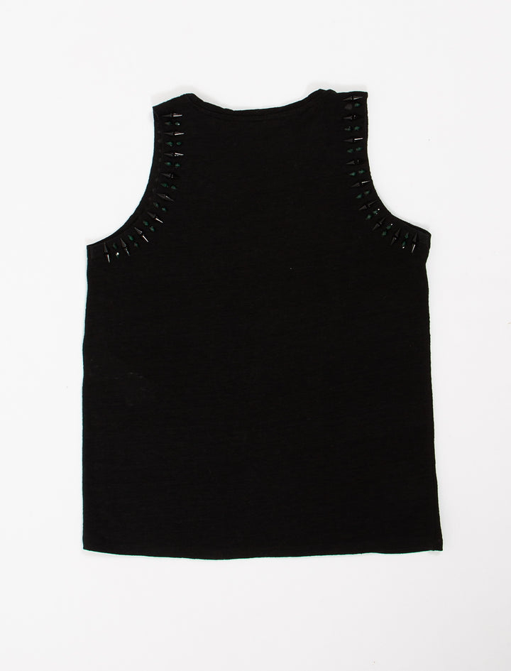 Débardeur En Lin Avec Bijoux Brodés - Taille S/36