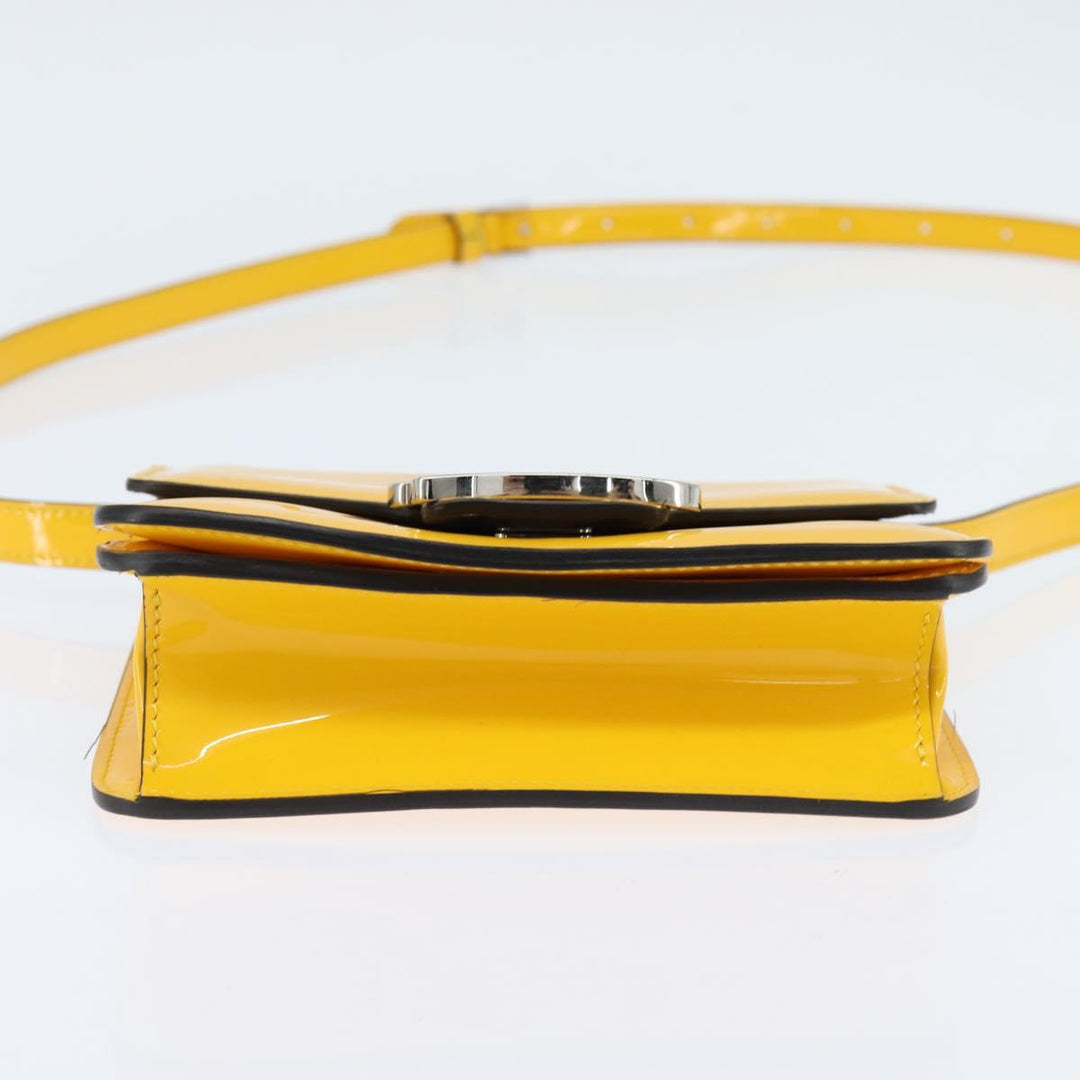 Fendi Curligraphy Shoulder Enamel Yellow Silver