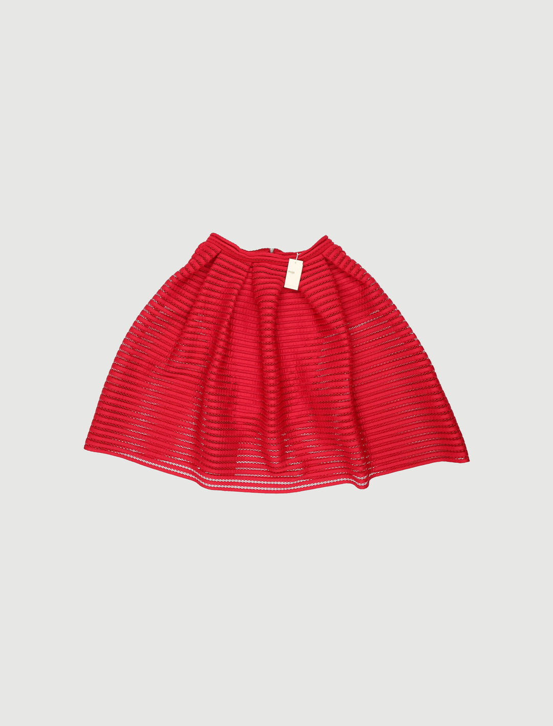 Jupe Boule En Maille Technique Cerise - Taille M/38