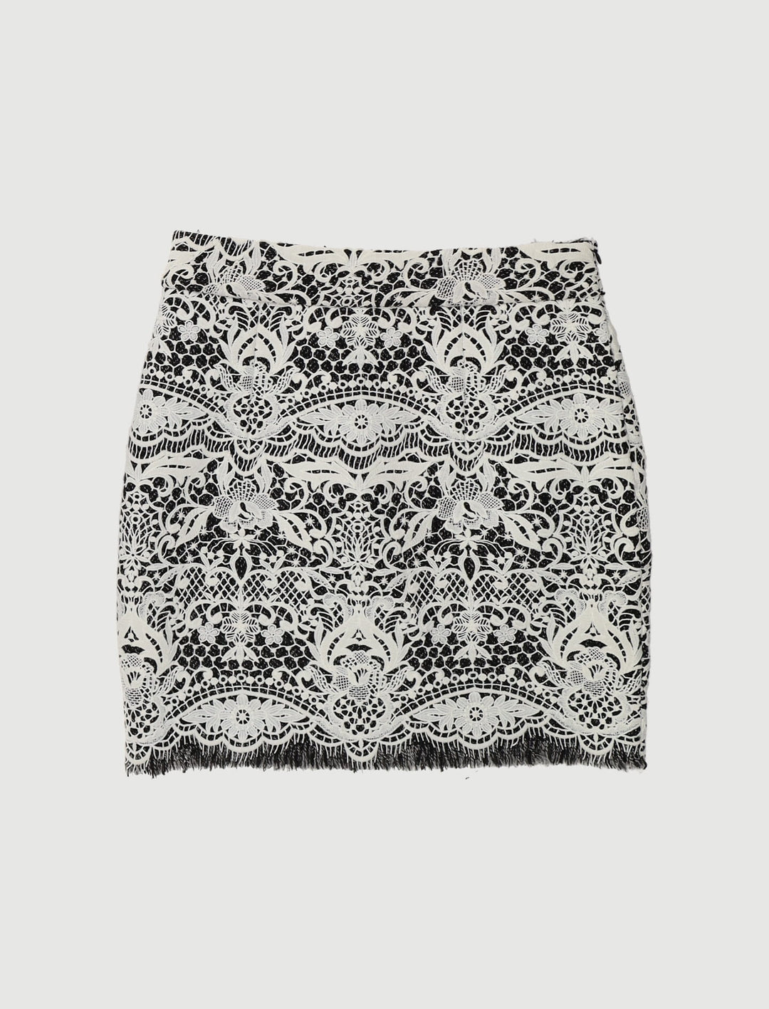 Jupe Courte En Guipure Contrecollée - Taille L/40