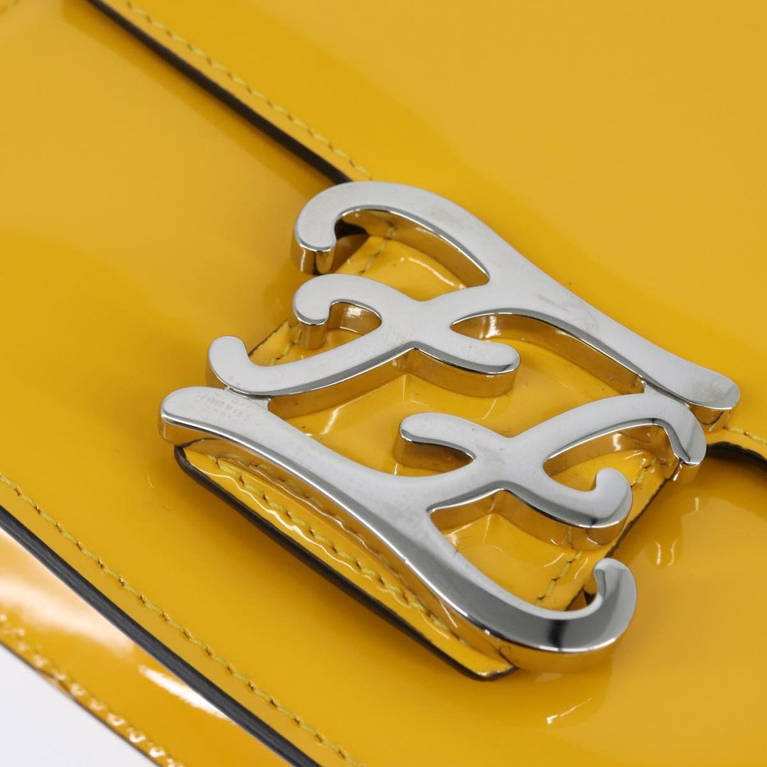 Fendi Curligraphy Shoulder Enamel Yellow Silver
