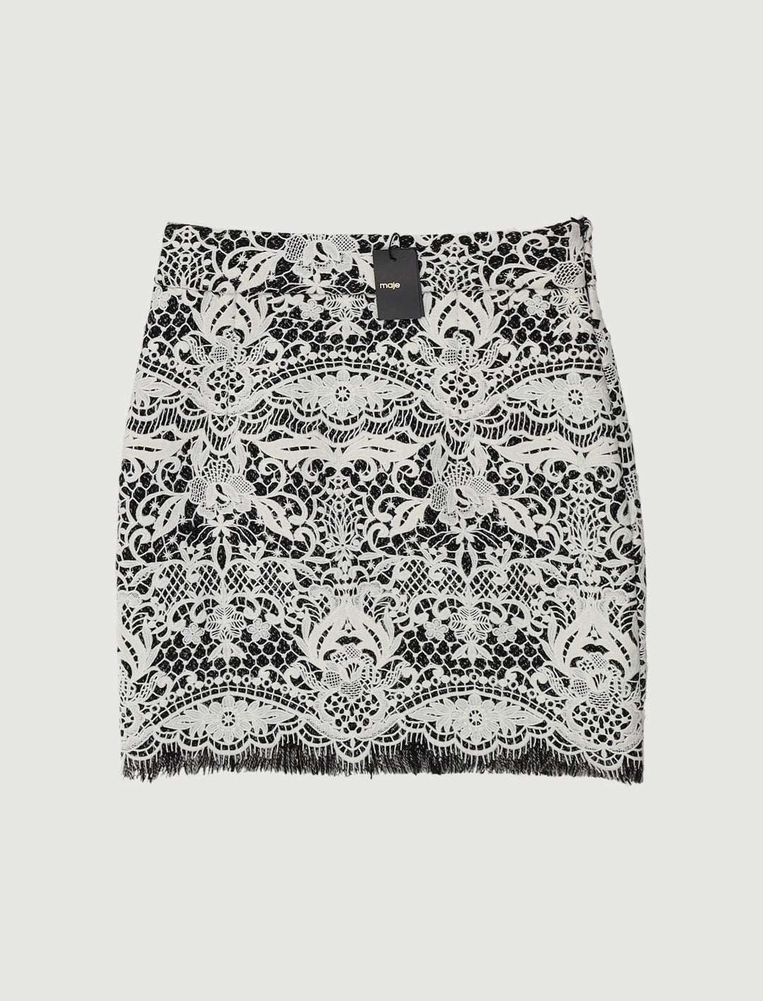 Jupe Courte En Guipure Contrecollée - Taille S/36