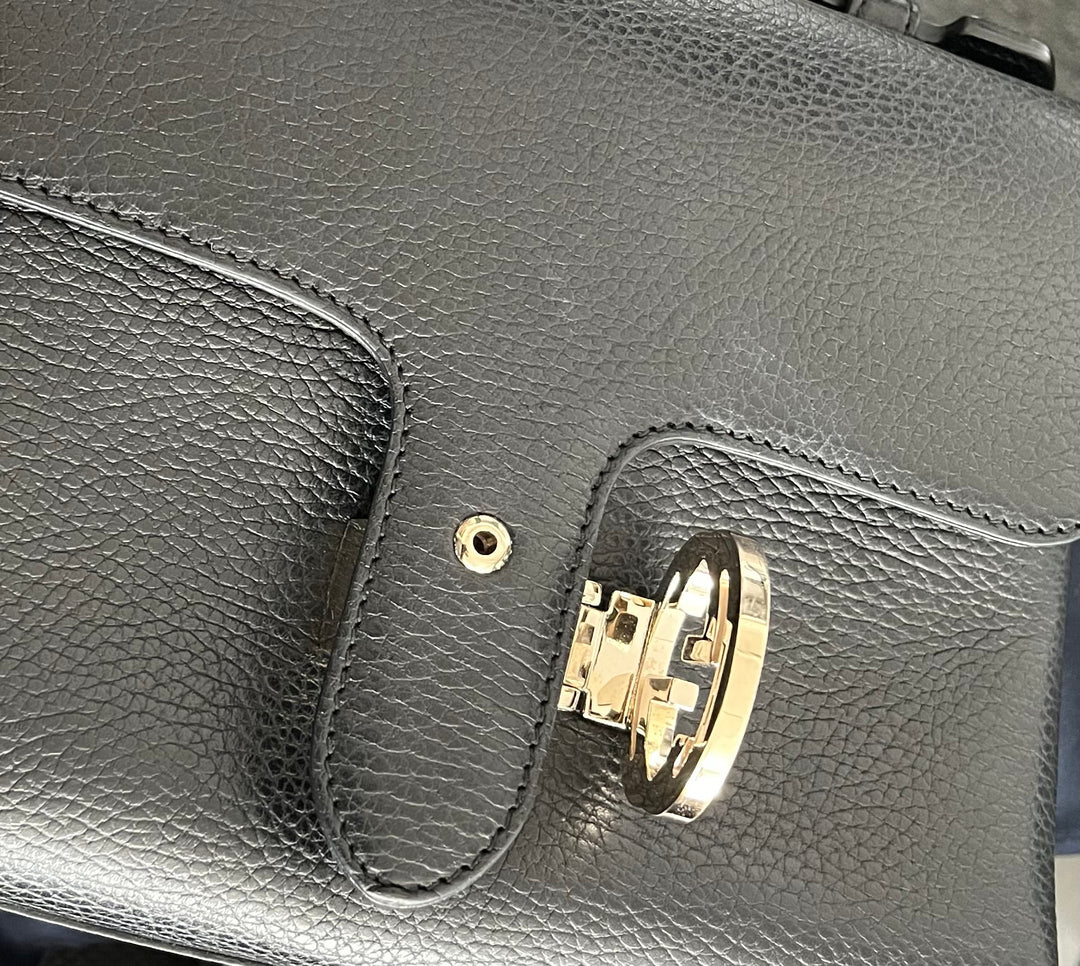 Gucci Interlocking Top Handle Bag Leather