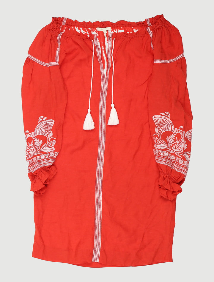 Robe Avec Broderies Contrastantes - Taille M/38