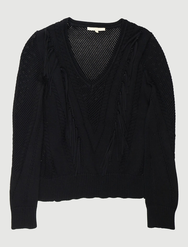 Pull En Maille Fantaisie Avec Franges - Taille M/38