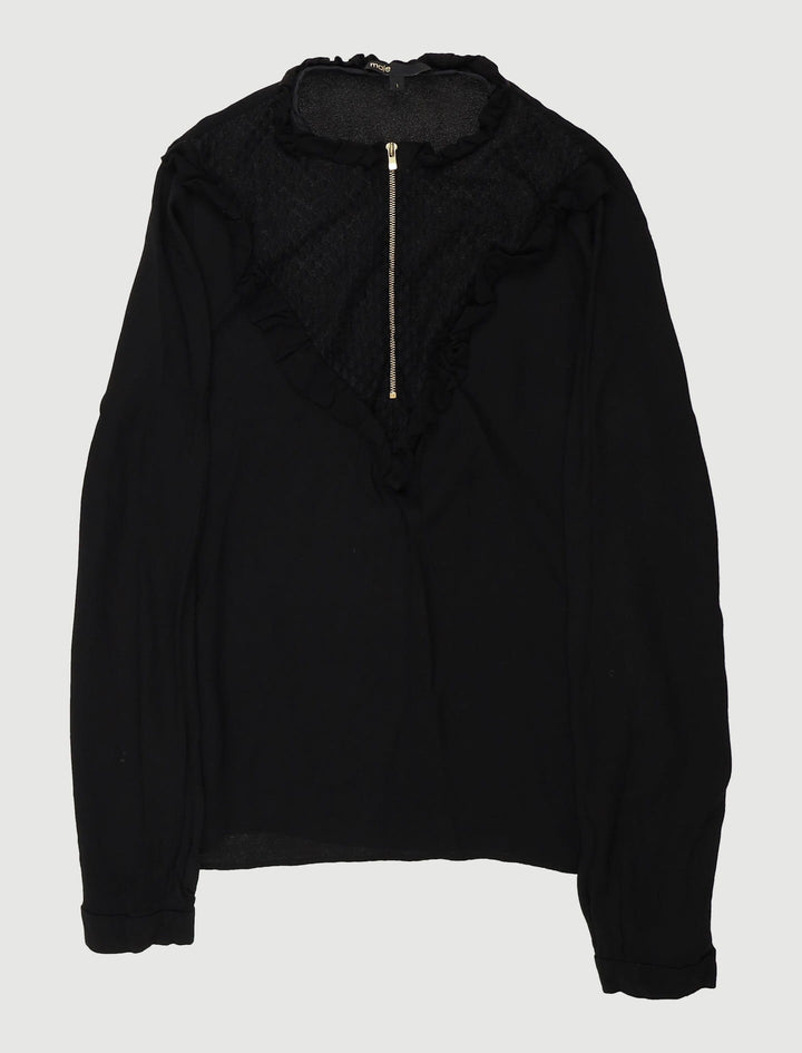 Top Bi-Matière Avec Collerette - Taille S/36