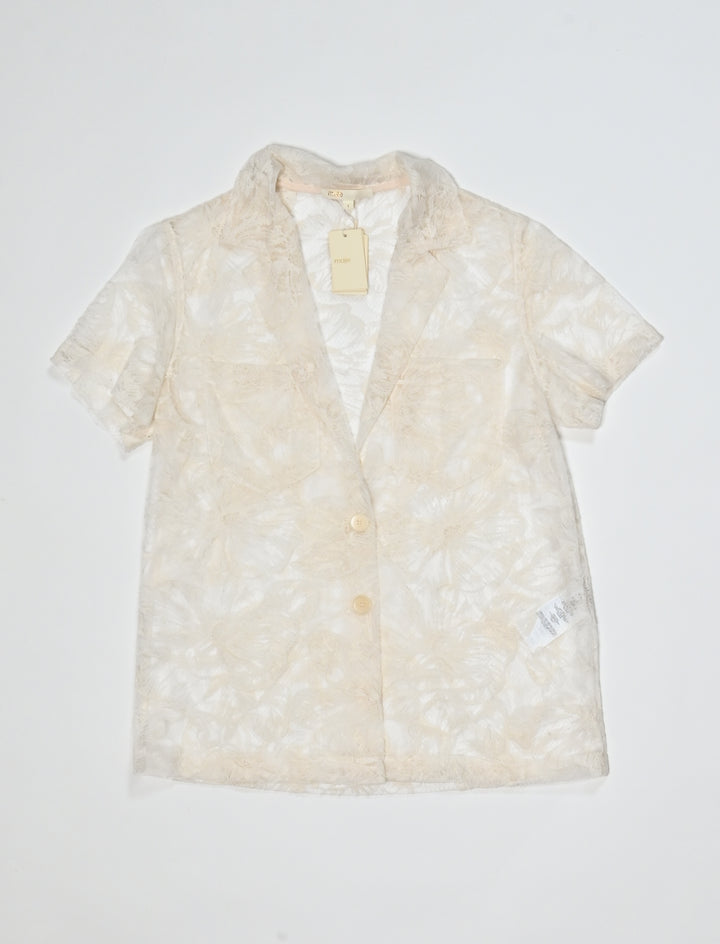 Chemise En Tulle Brodé Écru - Taille S/36