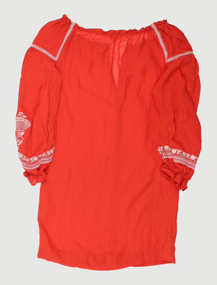 Robe Avec Broderies Contrastantes - Taille M/38