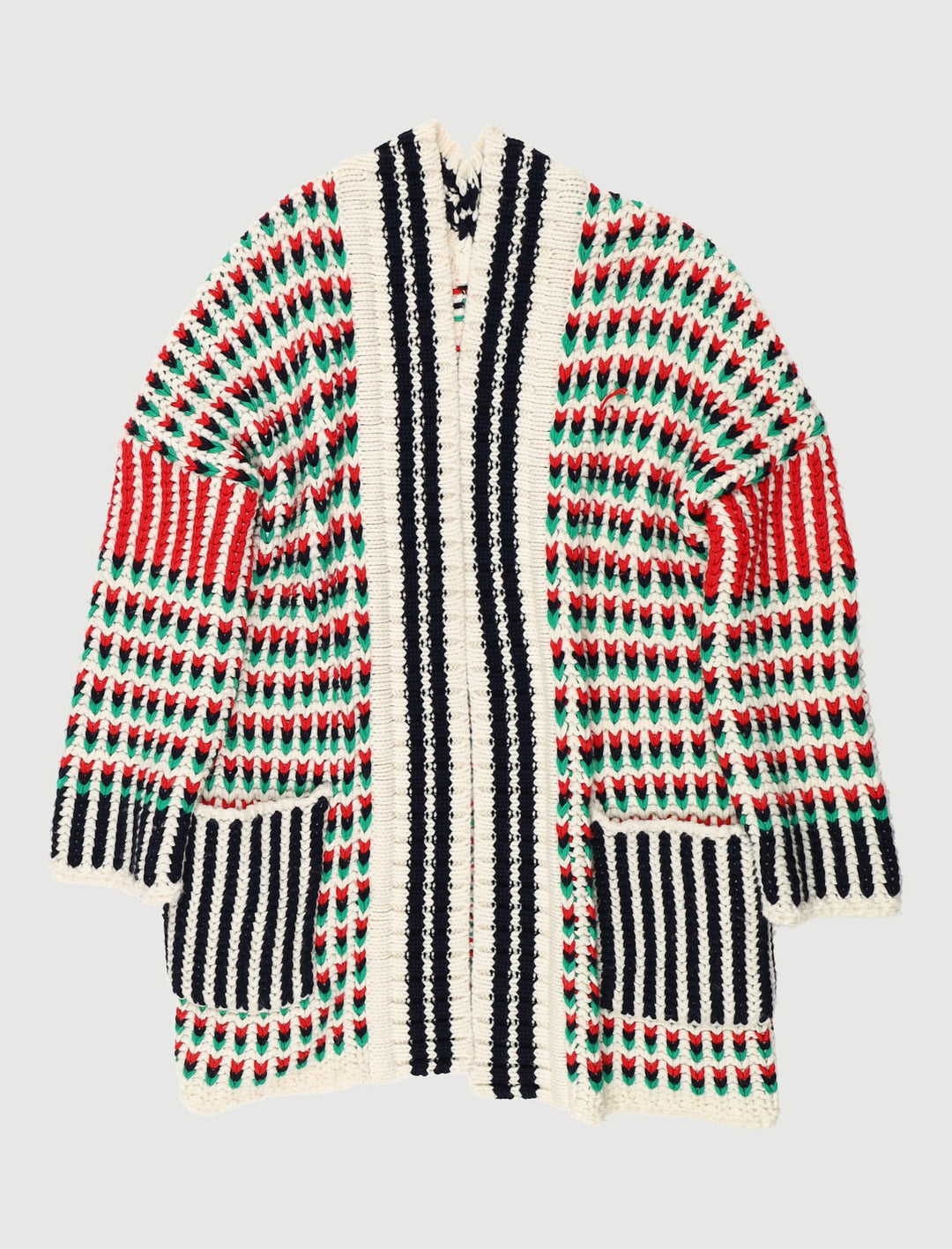 Cardigan Long En Maille Multicolore - Taille S/36