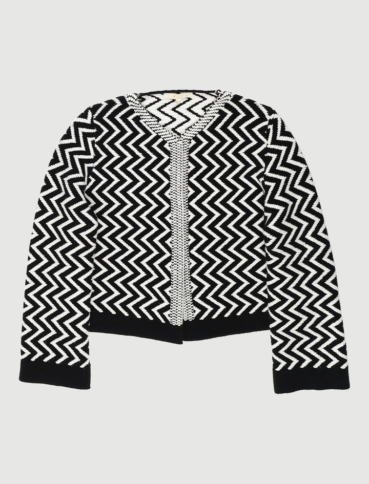 Cardigan Court En Maille Jacquard - Taille M/38