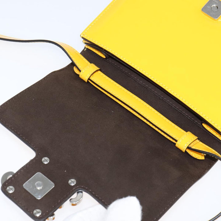 Fendi Curligraphy Shoulder Enamel Yellow Silver