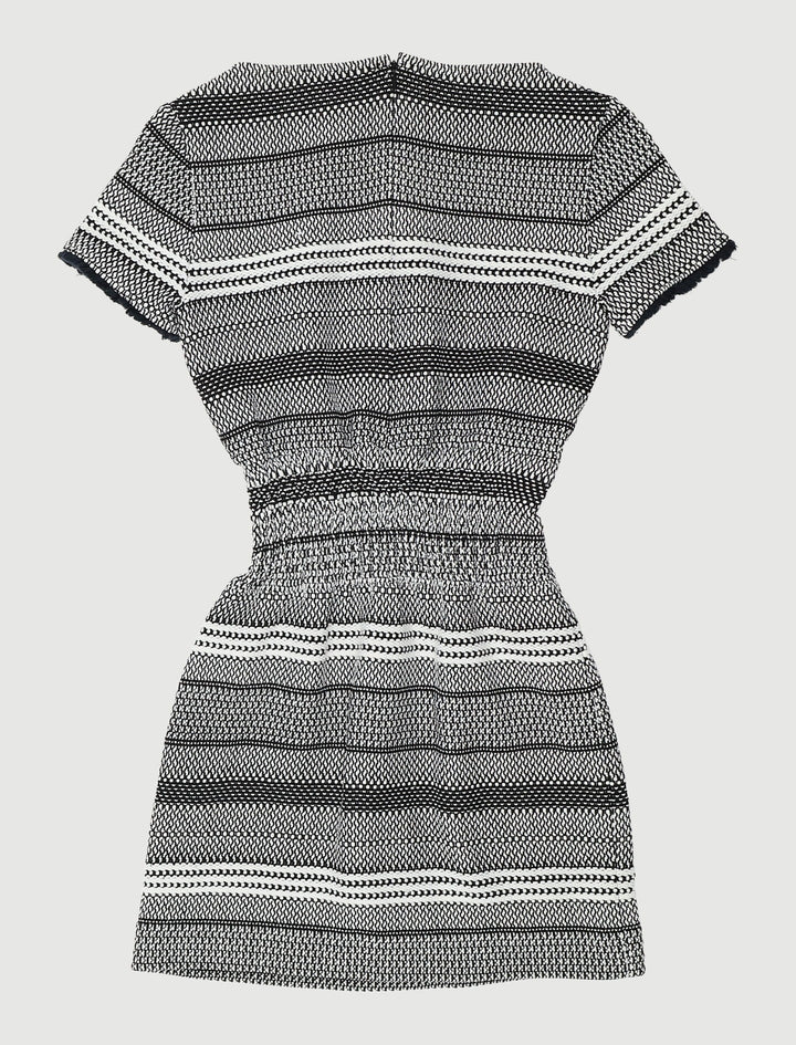 Robe En Maille Bicolore À Smocks - Taille M/38
