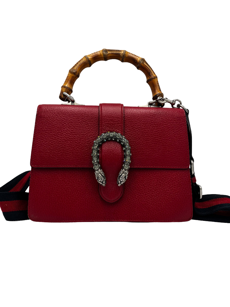 Gucci Dionysus Bamboo Top Handle Bag Leather