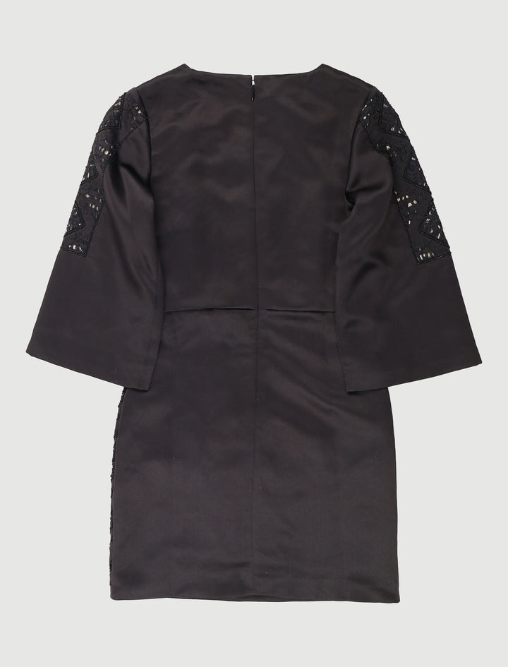 Robe Courte En Satin Brodée De Perles - Taille S/36