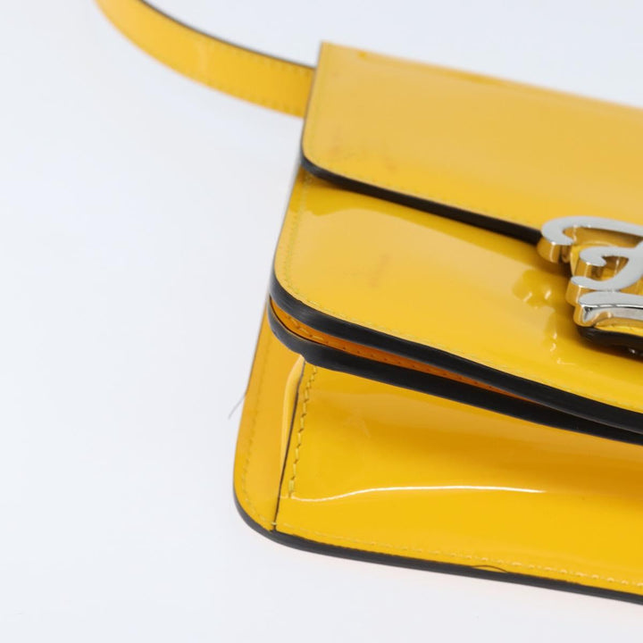 Fendi Curligraphy Shoulder Enamel Yellow Silver