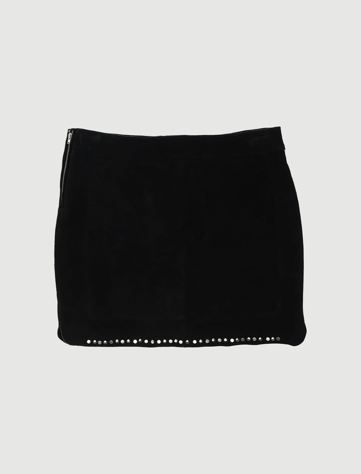 Jupe Courte En Chèvre Velours - Taille S/36