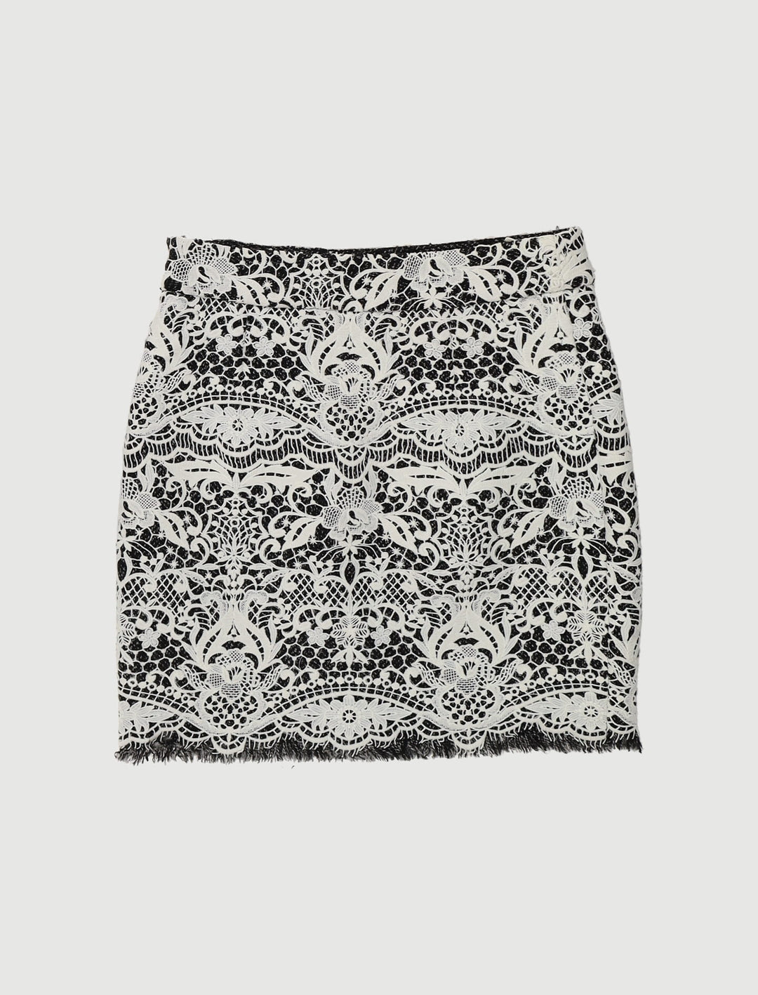 Jupe Courte En Guipure Contrecollée - Taille L/40