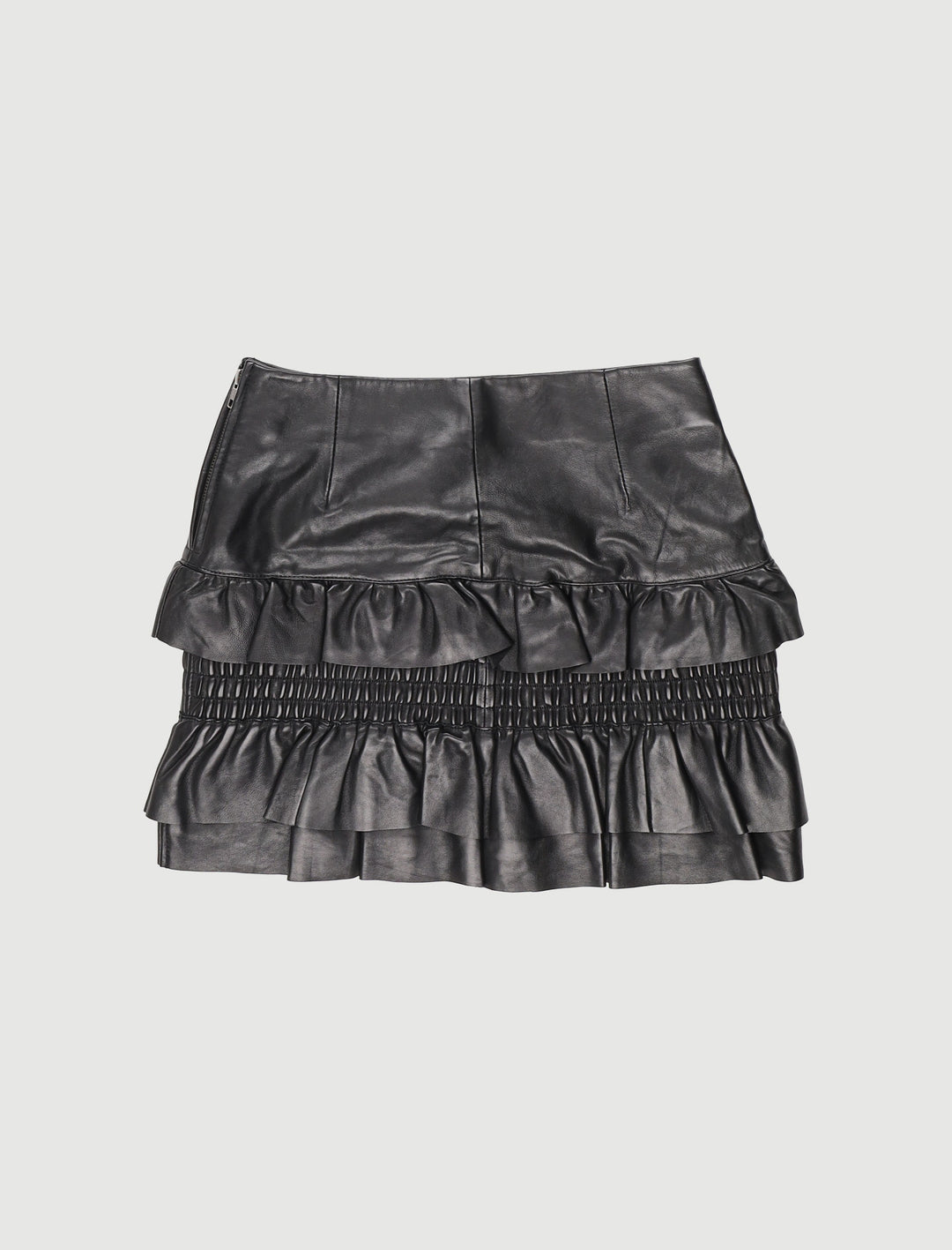 Jupe En Cuir À Volants - Taille M/38
