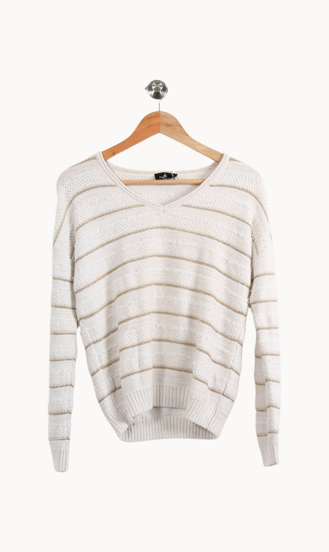 Pull Blanc et Beige - Taille XS/34 de la marque One Step | PARAD64938 - Vendu par Paradigme - Image 2