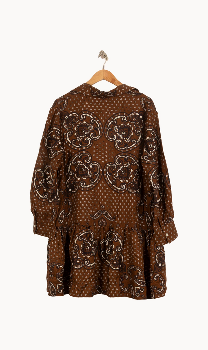 Robe Chemise Marron - Taille L/40 de la marque Sandro | PARAD51475 - Vendu par Paradigme - Image 4