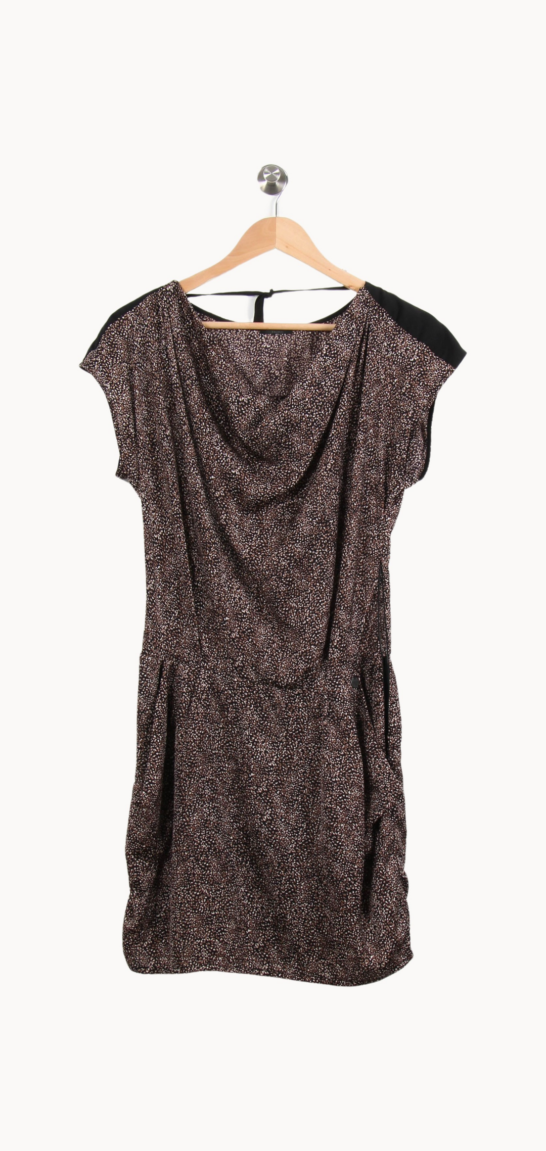 Robe Midi Marron et Noire - Taille XS/34 de la marque IKKS | PARAD64339 - Vendu par Paradigme - Image 2
