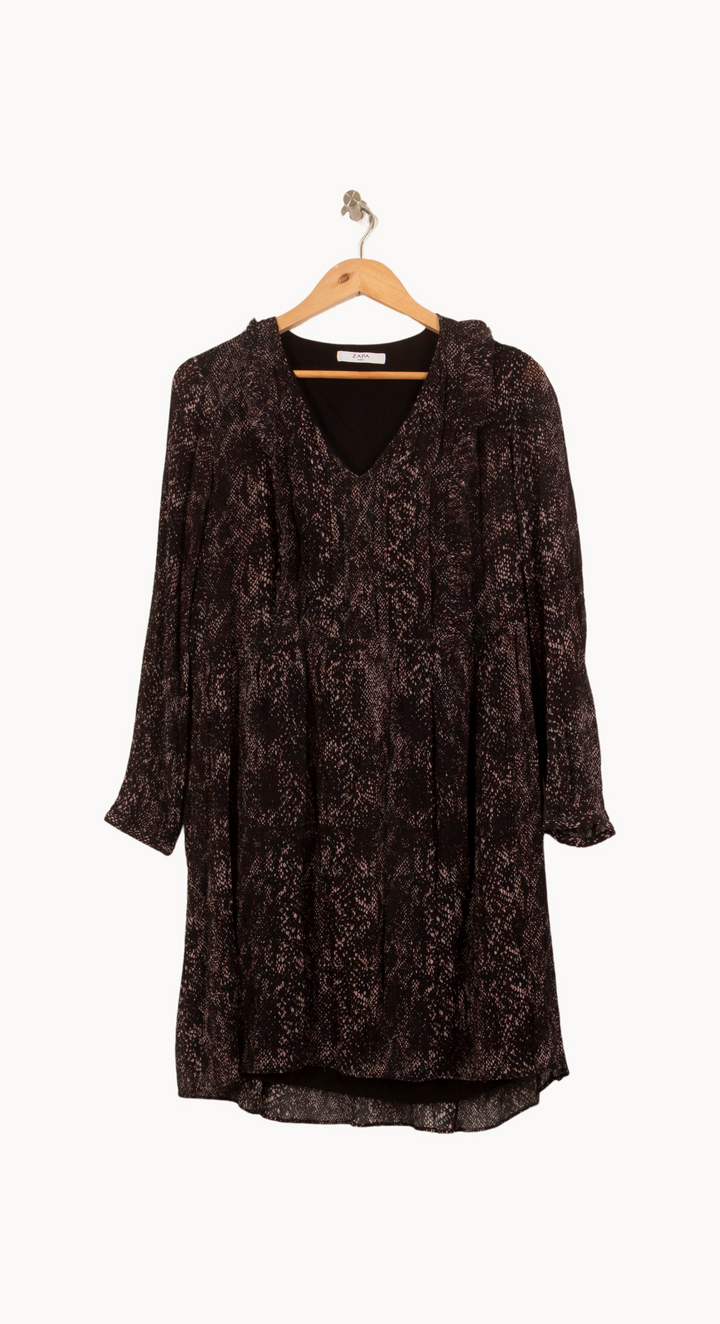 Robe Midi Noire et Rose - Taille L/40 de la marque ZAPA | PARAD55312 - Vendu par Paradigme - Image 2