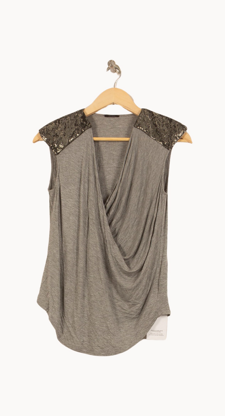 Top Sans Manches Gris et Noir - Taille L/40 de la marque IKKS | PARAD53989 - Vendu par Paradigme - Image 2