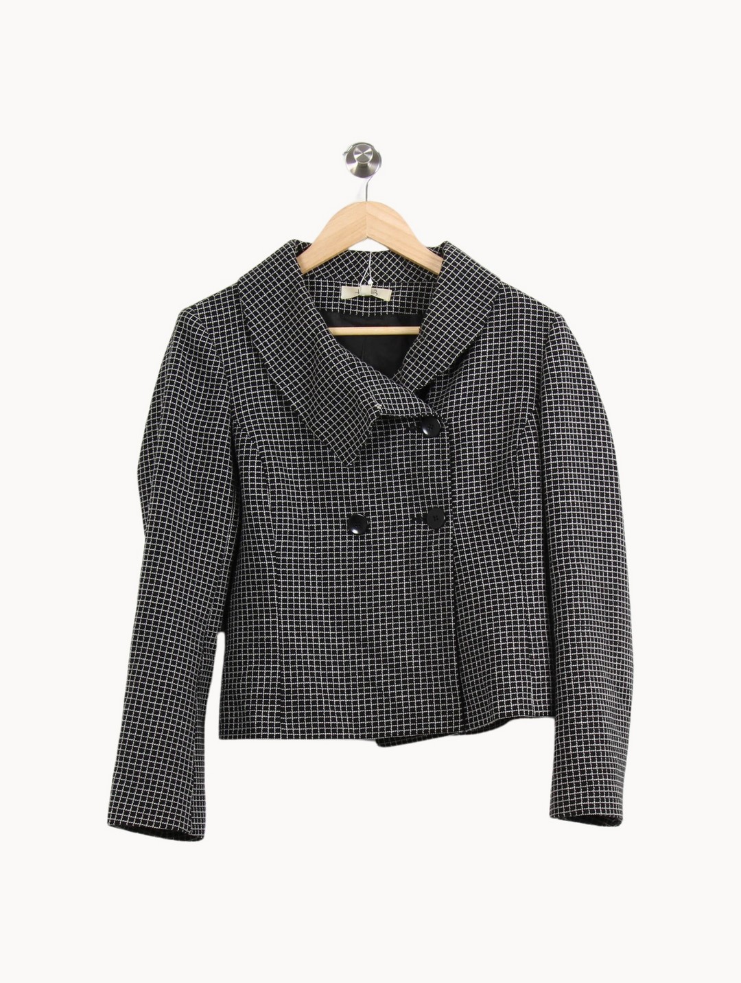 Veste Carreaux Noire et Blanche - Taille L/40 de la marque Maison 123 | RVLI0982 - Vendu par Paradigme - Image 2