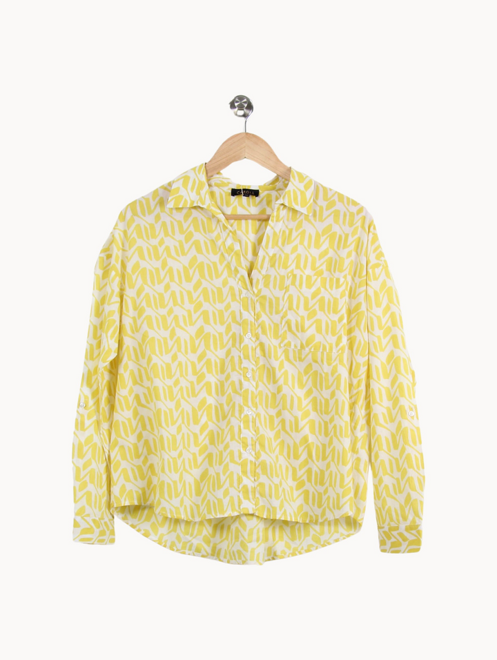 Chemise Jaune et Blanche - Taille M/38 de la marque Caroll | PARAD66833 - Vendu par Paradigme - Image 2