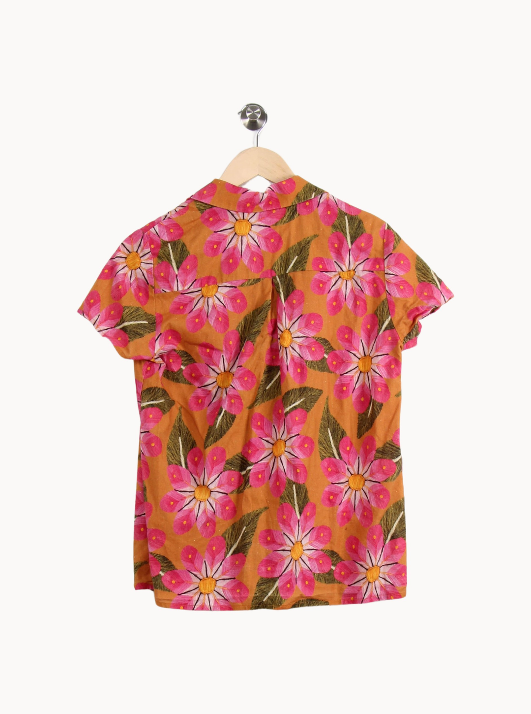 Chemise à Fleurs Orange et Rose - Taille M/38 de la marque Soi Paris | PARAD65043 - Vendu par Paradigme - Image 4